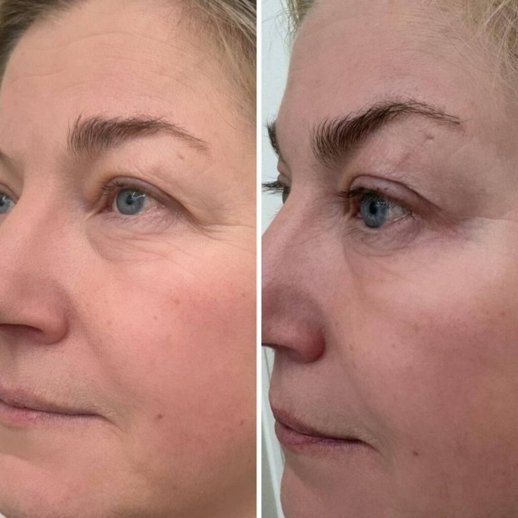 botox kulmien kohotus ennen jälkeen luonnollinen lopputulos kulmien nosto katseen avautuminen